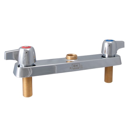 Bk Resources Workforce Standard Duty Faucet, Body Only W/Out Spout, 8"O.C. Deck Mount BK8D-XX-G